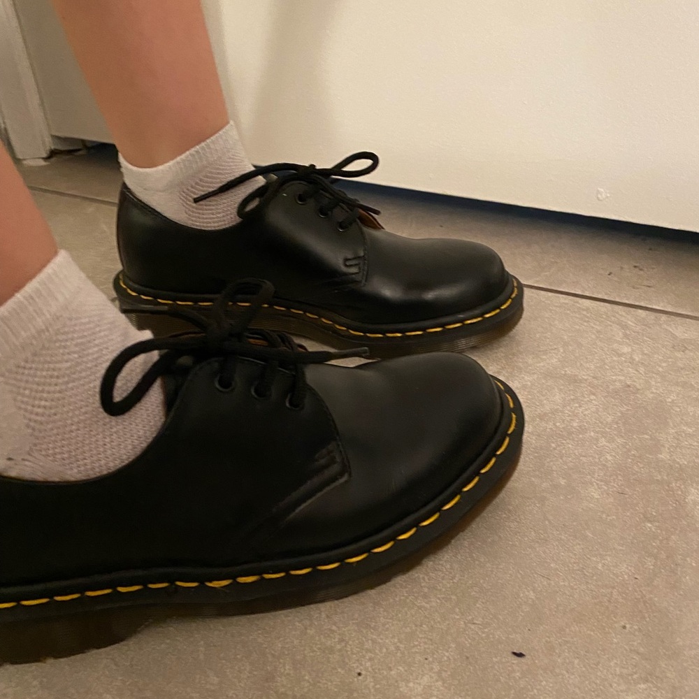 Dr. Martens Black and Tan Leather Boots